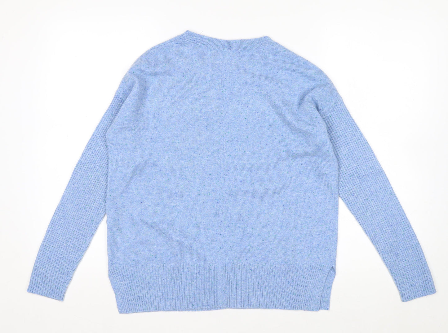 Marks and Spencer Women's Blue Cashmere Crew Neck Jumper Size S