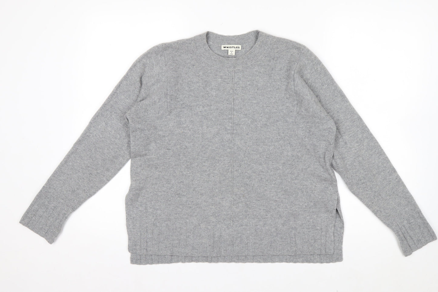 Whistles Women Grey Cashmere Pullover Jumper XS