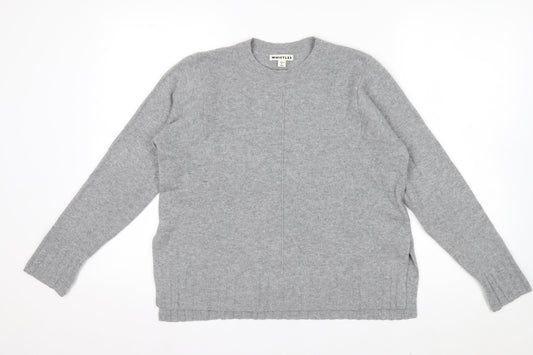 Whistles Women Grey Cashmere Pullover Jumper XS