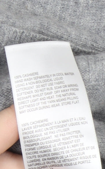 Whistles Women Grey Cashmere Pullover Jumper XS