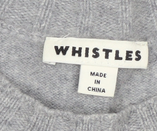 Whistles Women Grey Cashmere Pullover Jumper XS