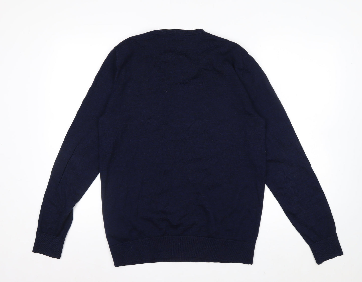 GAP Men's Blue Merino Wool V-Neck Pullover Sweater M