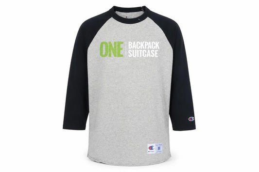 Champion Men's Grey 3/4 Sleeve Raglan Graphic Top Size M