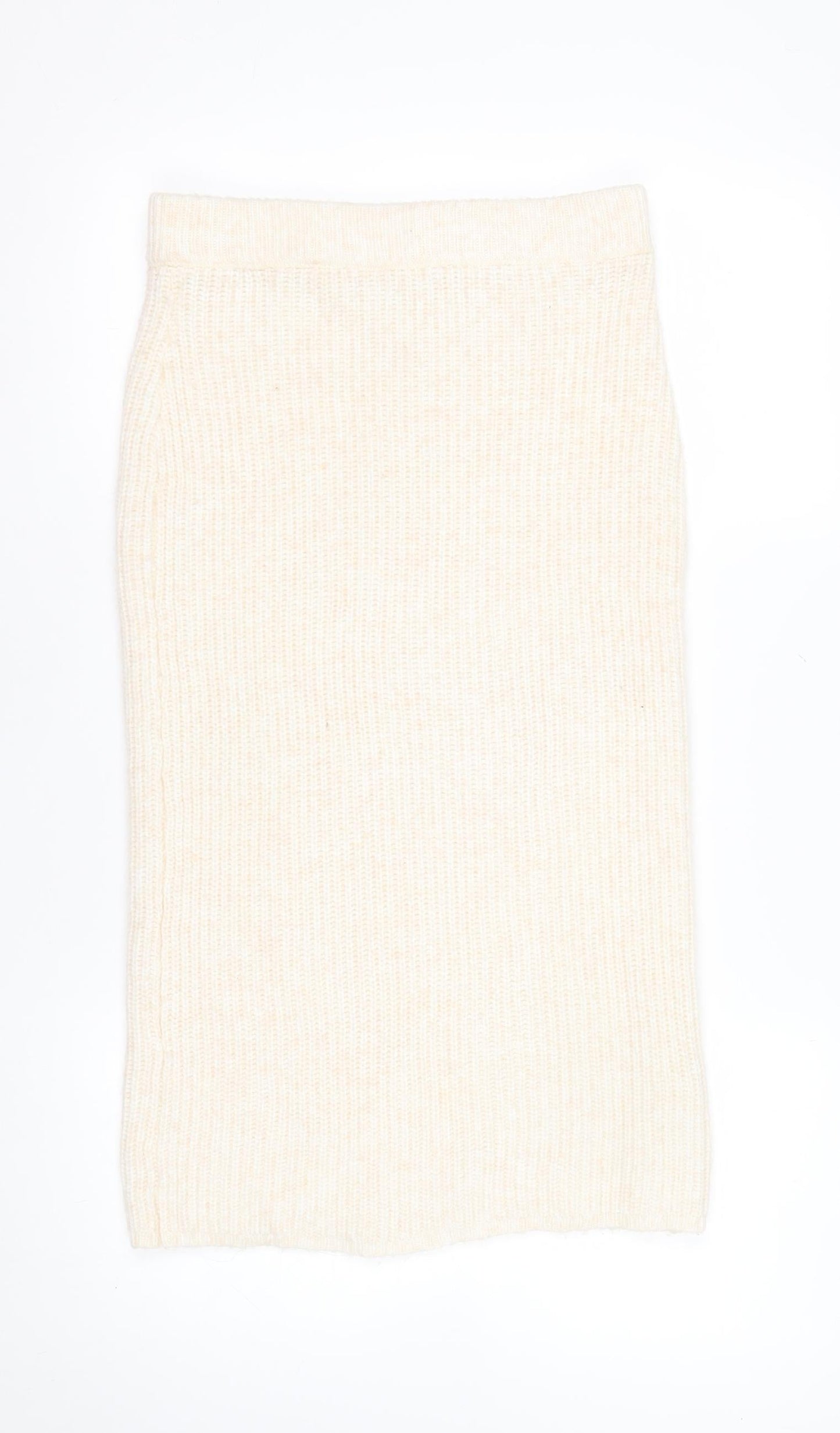 ASOS DESIGN Women Beige Petite Knit Pencil Skirt Size 10