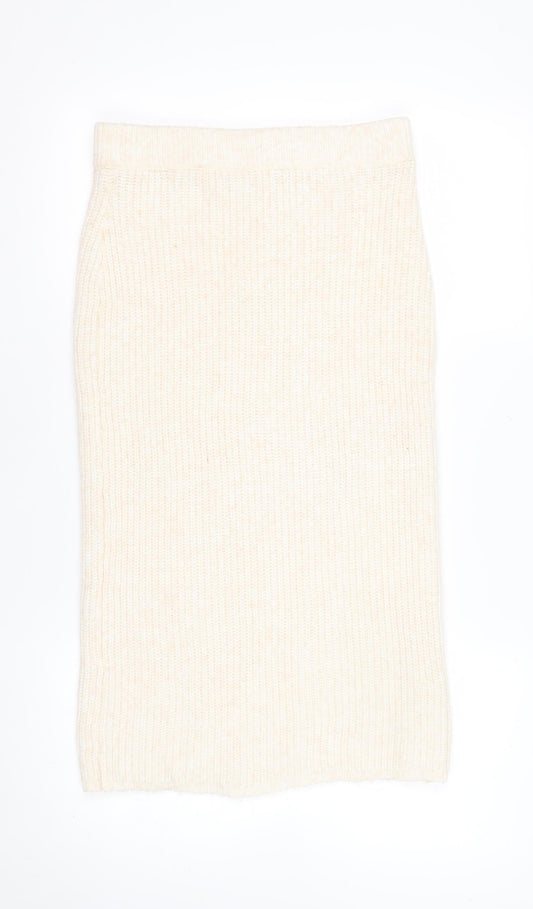 ASOS DESIGN Women Beige Petite Knit Pencil Skirt Size 10