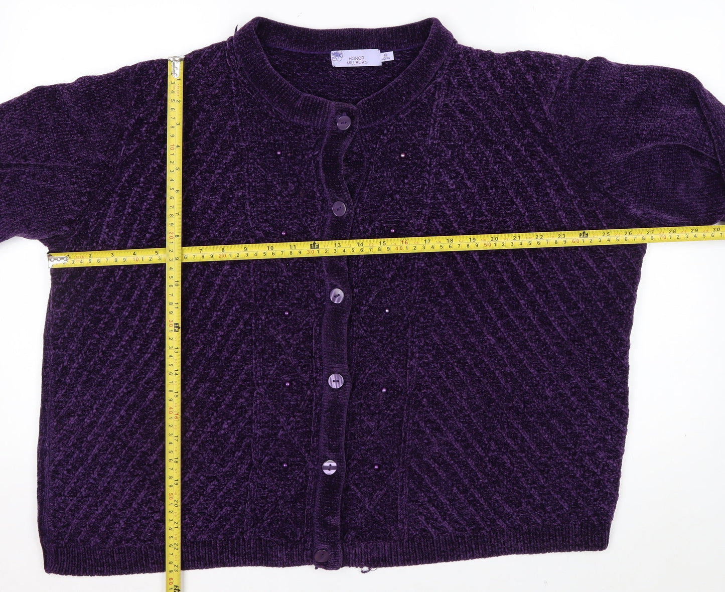Honor Millburn Women's Purple Cardigan XL 22-24 Button Knit