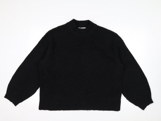 Marks and Spencer Women’s Black Mock Neck Wool Blend Jumper L