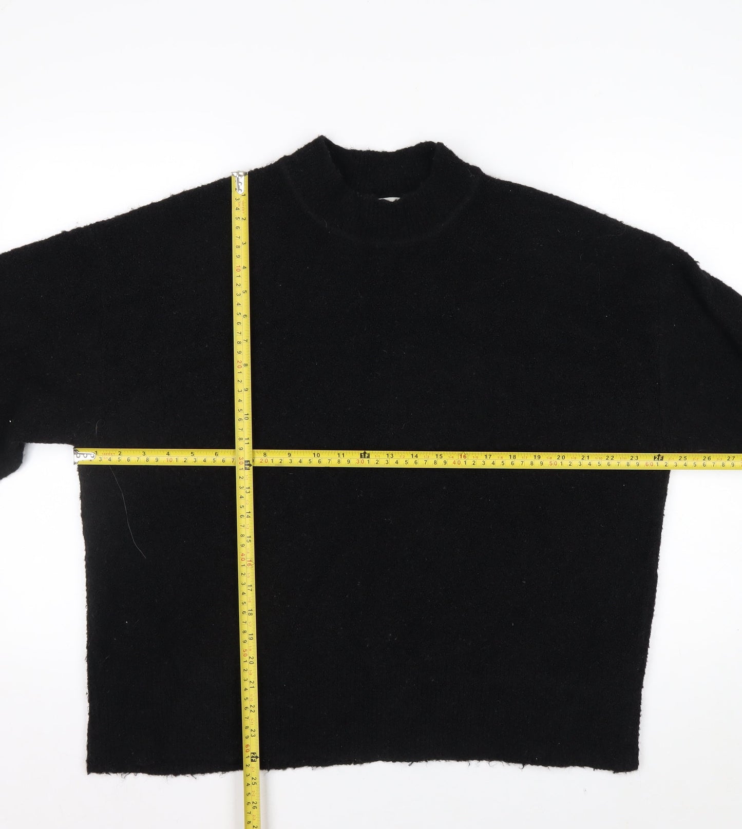 Marks and Spencer Women’s Black Mock Neck Wool Blend Jumper L