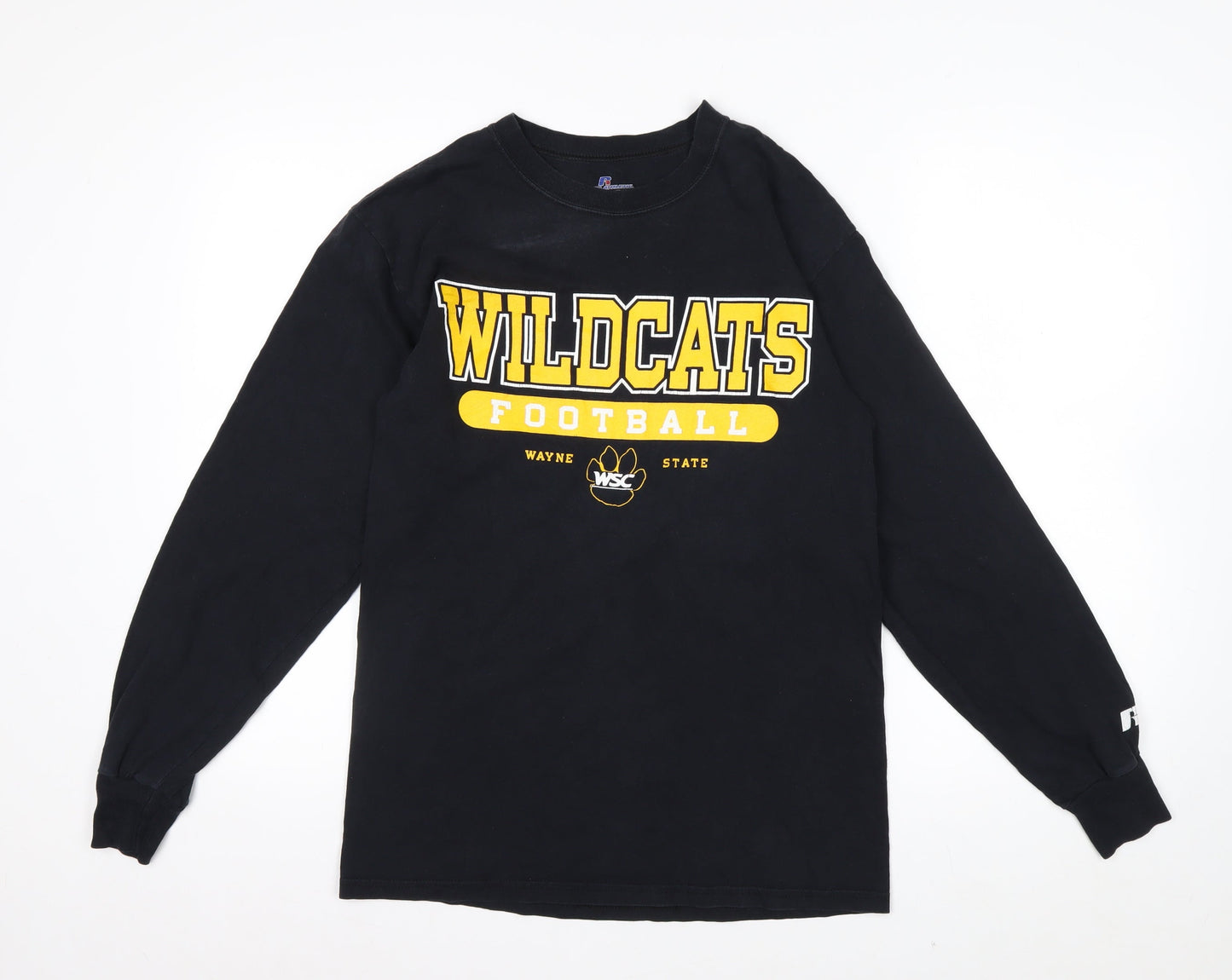 Russell Athletic Men's Black Long Sleeve Wildcats Football T-Shirt Size S