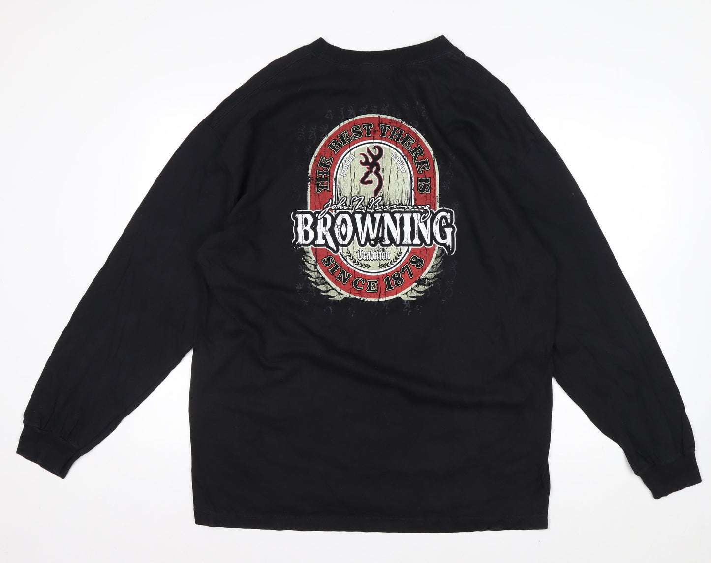 Browning Mens Black XL Long Sleeve Graphic Cotton Shirt