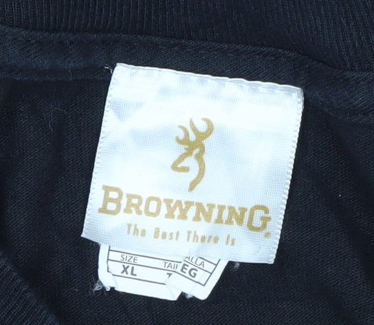 Browning Mens Black XL Long Sleeve Graphic Cotton Shirt