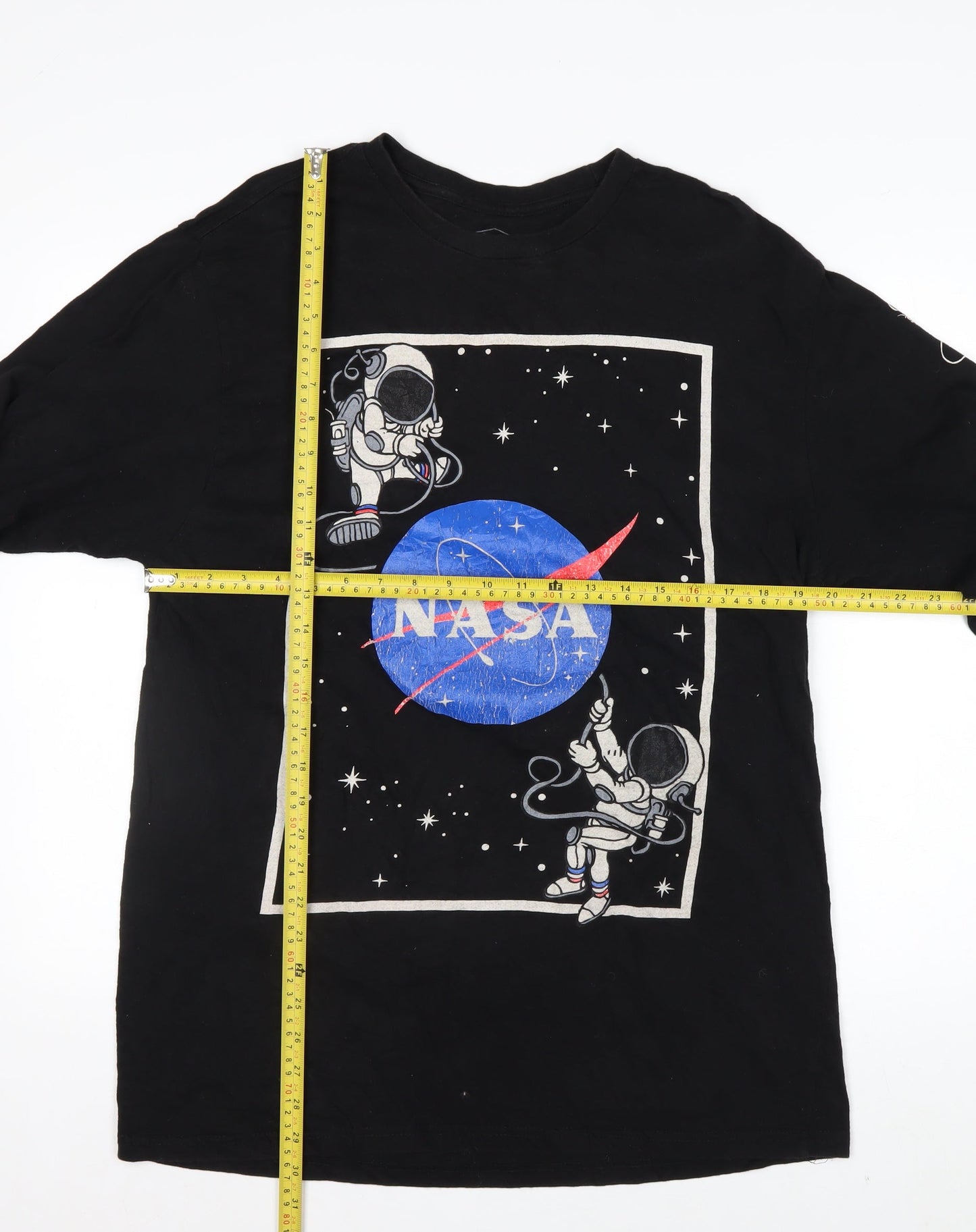 Eighty Eight Men's Black NASA Long Sleeve Graphic T-Shirt Size L