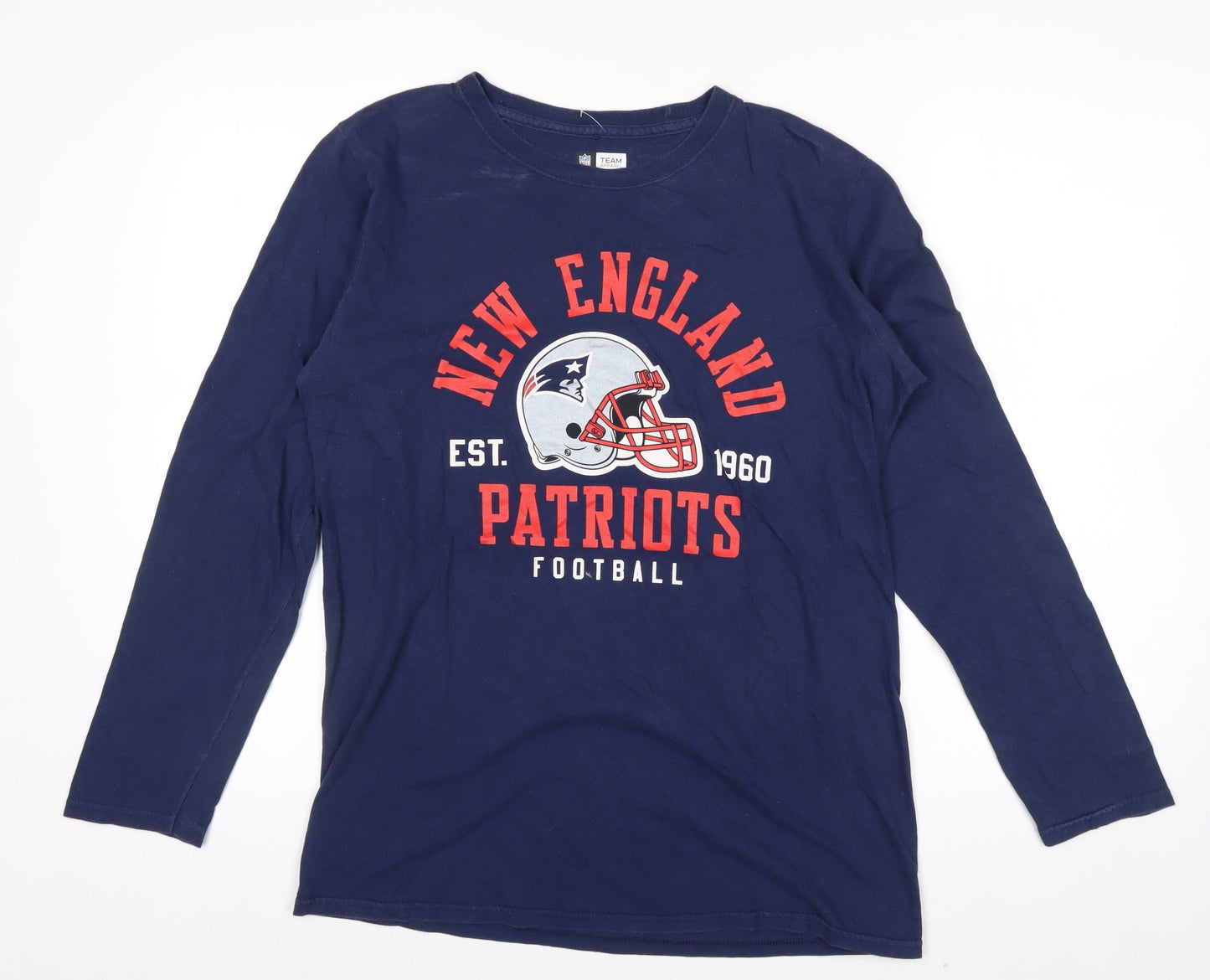 NFL Team Apparel Men's Blue New England Patriots Long Sleeve T-Shirt Size M