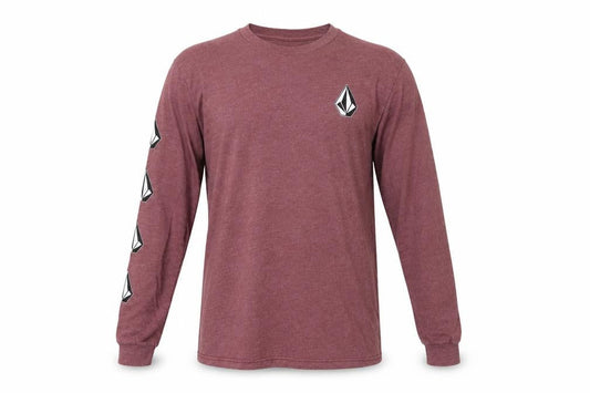 Volcom Men’s Red Long Sleeve Graphic Logo Crew Neck Top Size S