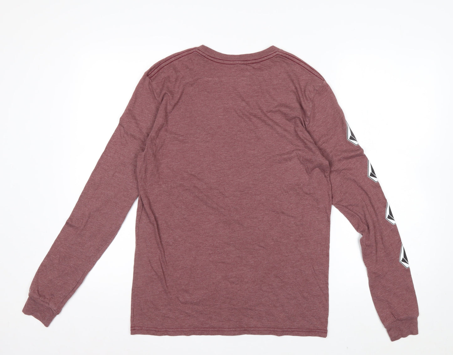 Volcom Men’s Red Long Sleeve Graphic Logo Crew Neck Top Size S