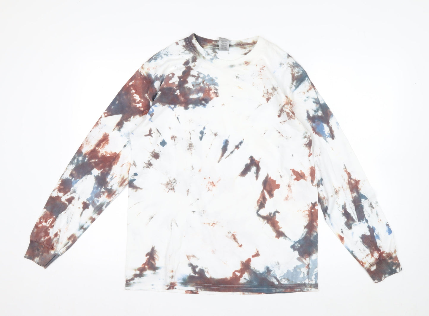 Gildan Men’s Multicoloured Tie-Dye Long Sleeve Cotton T-Shirt M