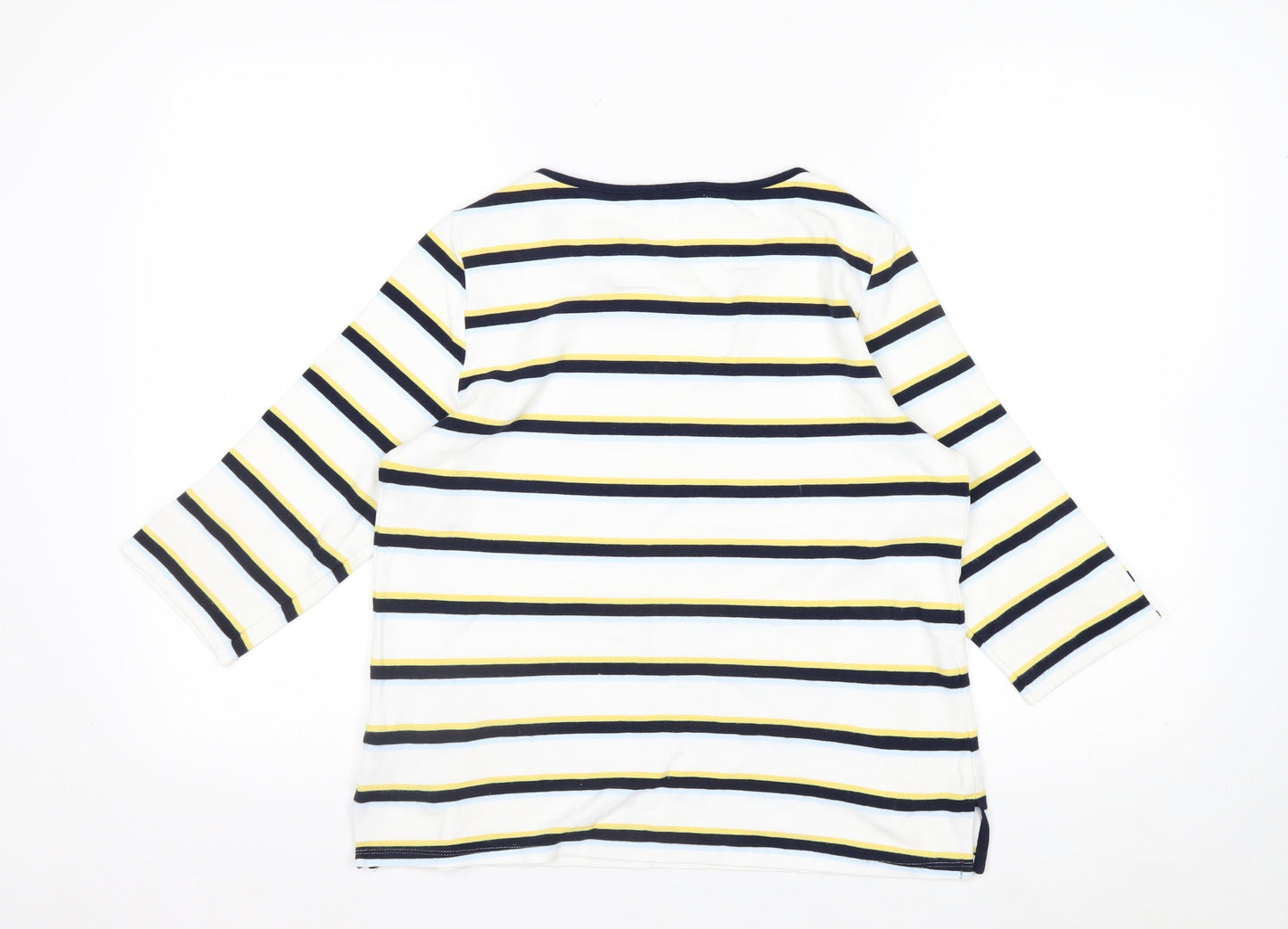 Marks and Spencer Womens Multicoloured Striped 3/4 Sleeve Jersey Top Size 14