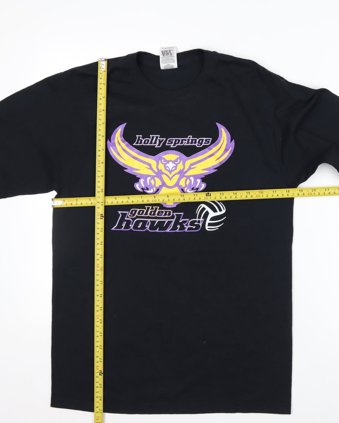 Fruit of the Loom Mens Black Long Sleeve Graphic Sports T-Shirt Size M