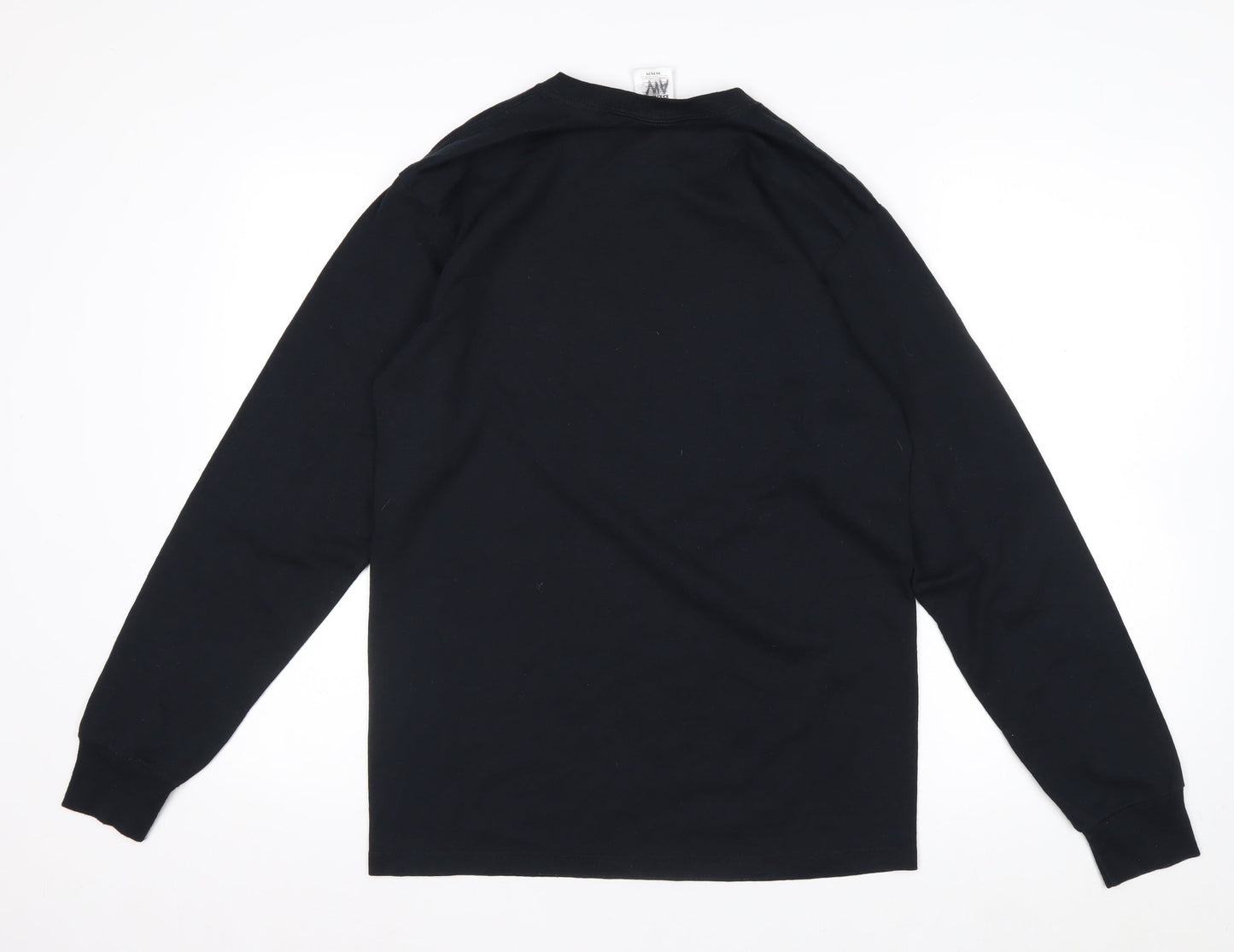 Fruit of the Loom Mens Black Long Sleeve Graphic Sports T-Shirt Size M