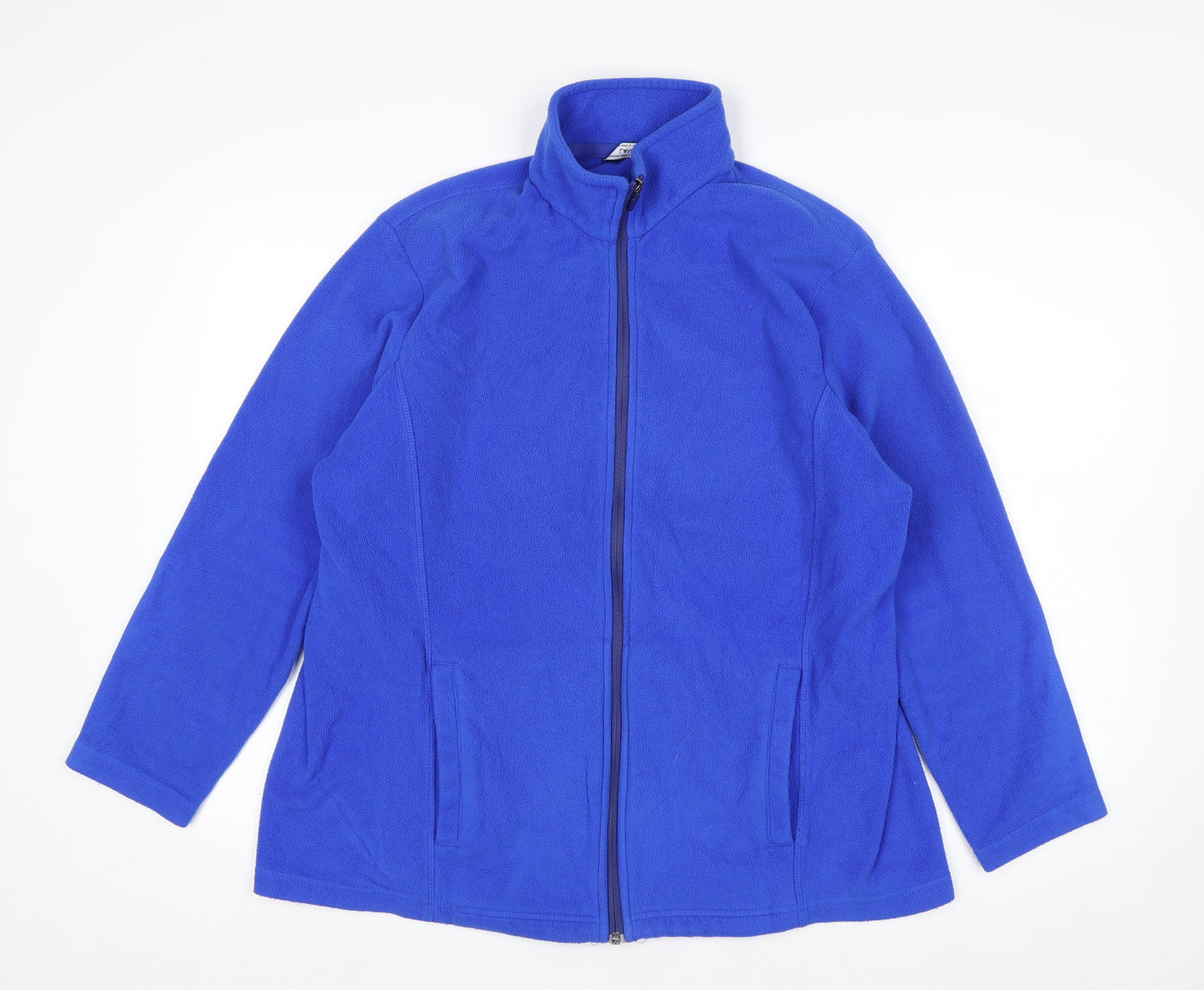 Lands' End Men's Blue Fleece Full Zip Jacket 2XL Regular Fit