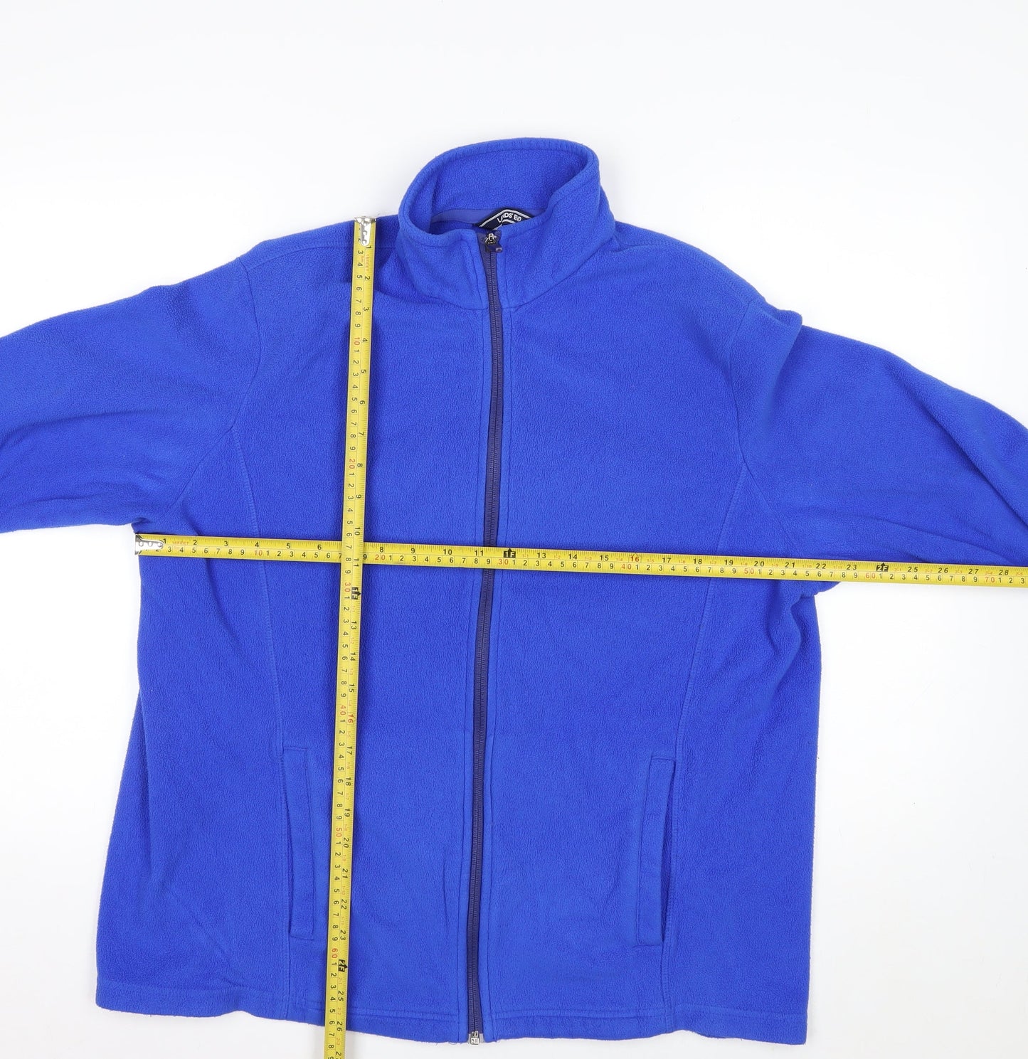 Lands' End Men's Blue Fleece Full Zip Jacket 2XL Regular Fit