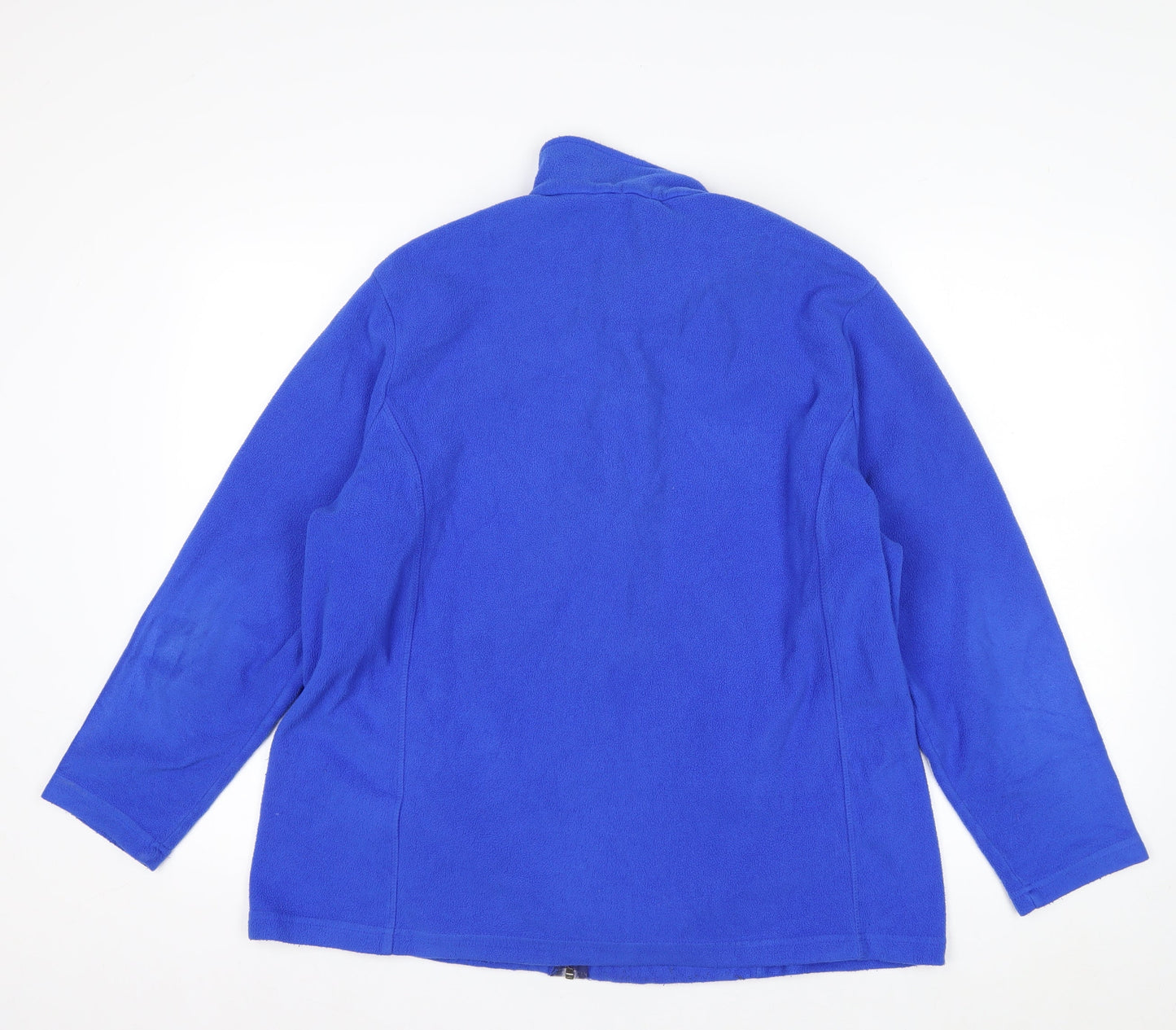 Lands' End Men's Blue Fleece Full Zip Jacket 2XL Regular Fit