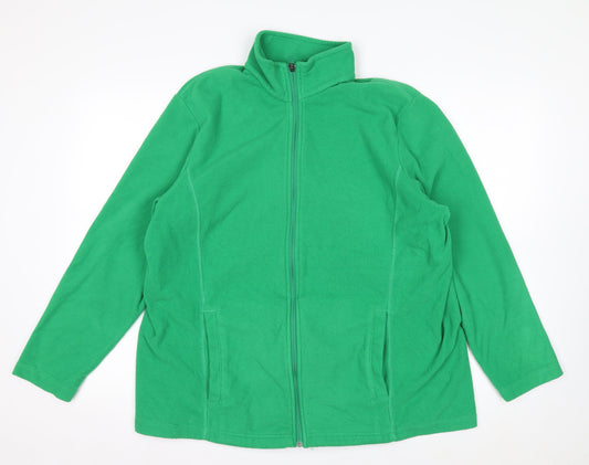 Lands' End Women's Green Fleece Full Zip Jacket Size 20 Plus