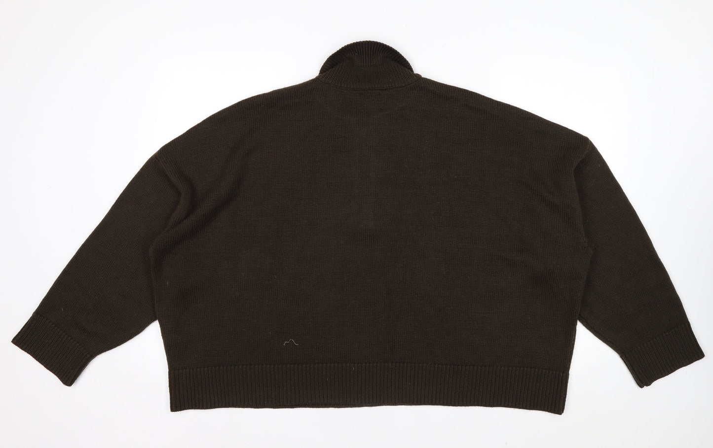 ASOS Design Women Brown Acrylic Henley Jumper Size L 16-18