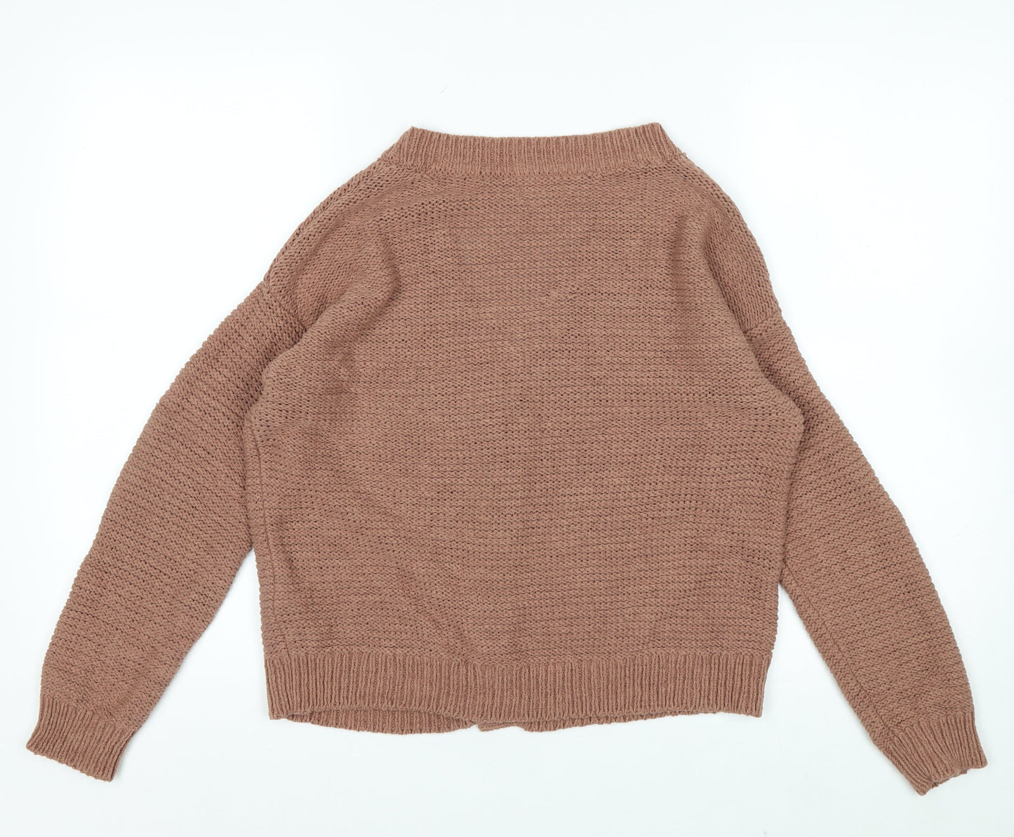 Fat Face Women’s Brown Cotton Knit Cardigan Size 12 V-Neck