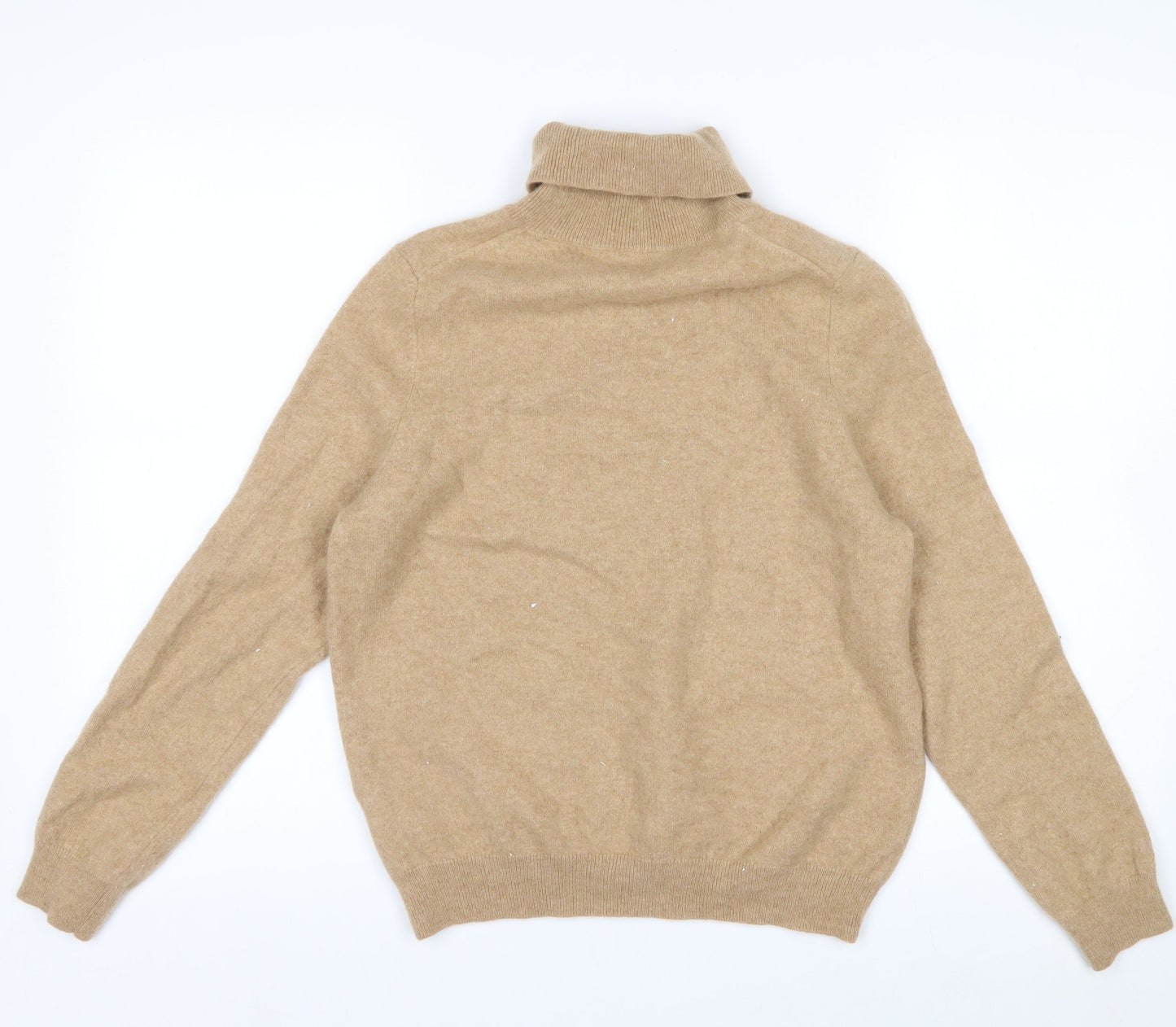 Marks and Spencer Women Beige Roll Neck 100% Cashmere Jumper Size 16