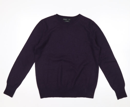 Marks and Spencer Women Purple 100% Cashmere Crew Neck Jumper Size 10