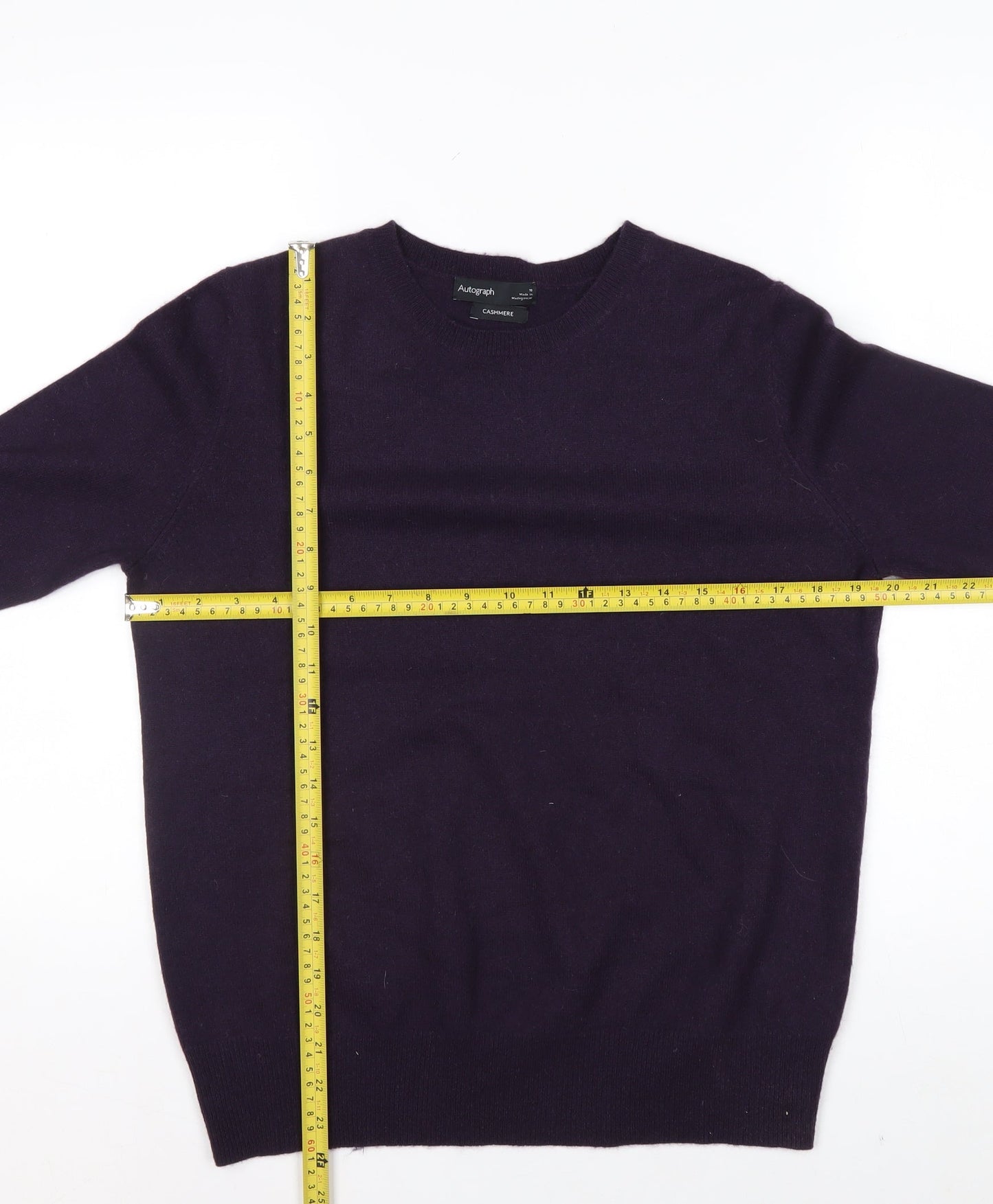 Marks and Spencer Women Purple 100% Cashmere Crew Neck Jumper Size 10