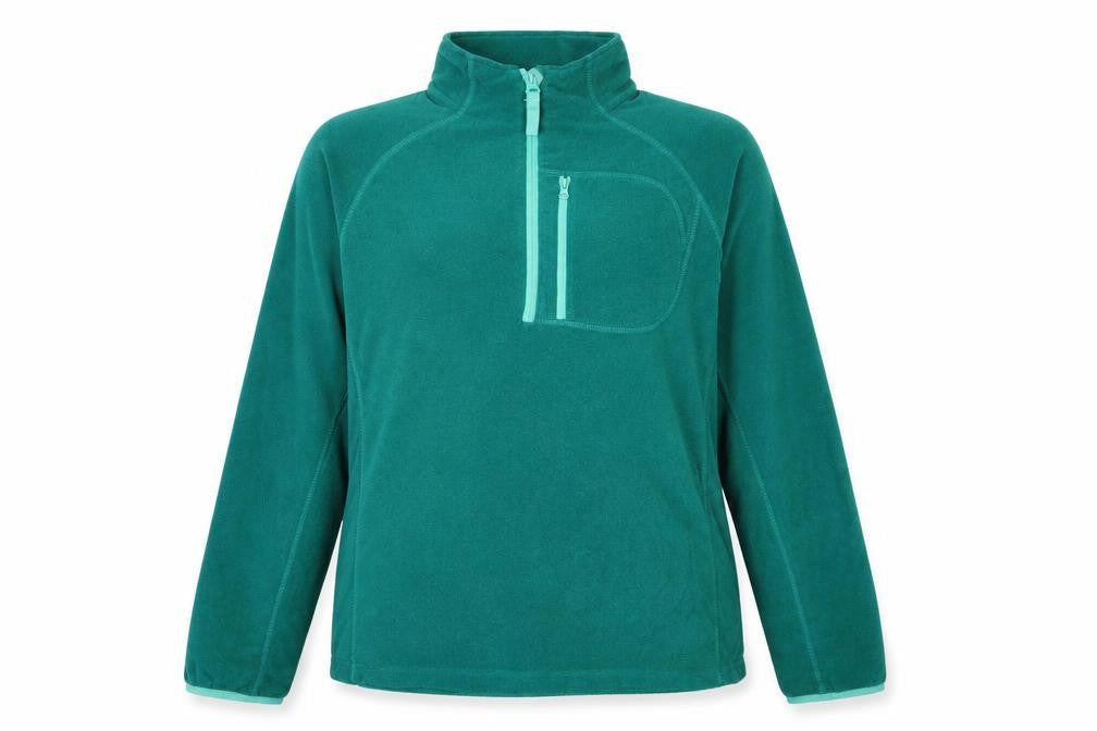 Mountain Warehouse Women Green Fleece 1/2 Zip Pullover UK 14