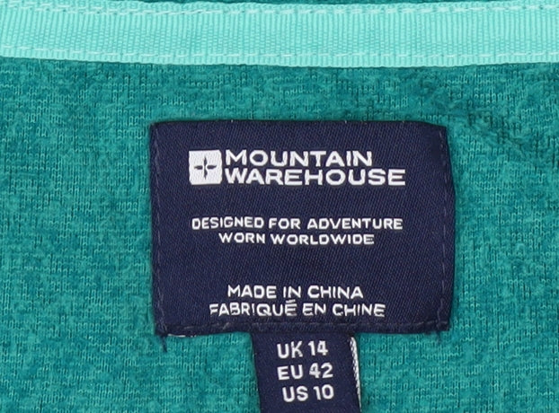 Mountain Warehouse Women Green Fleece 1/2 Zip Pullover UK 14