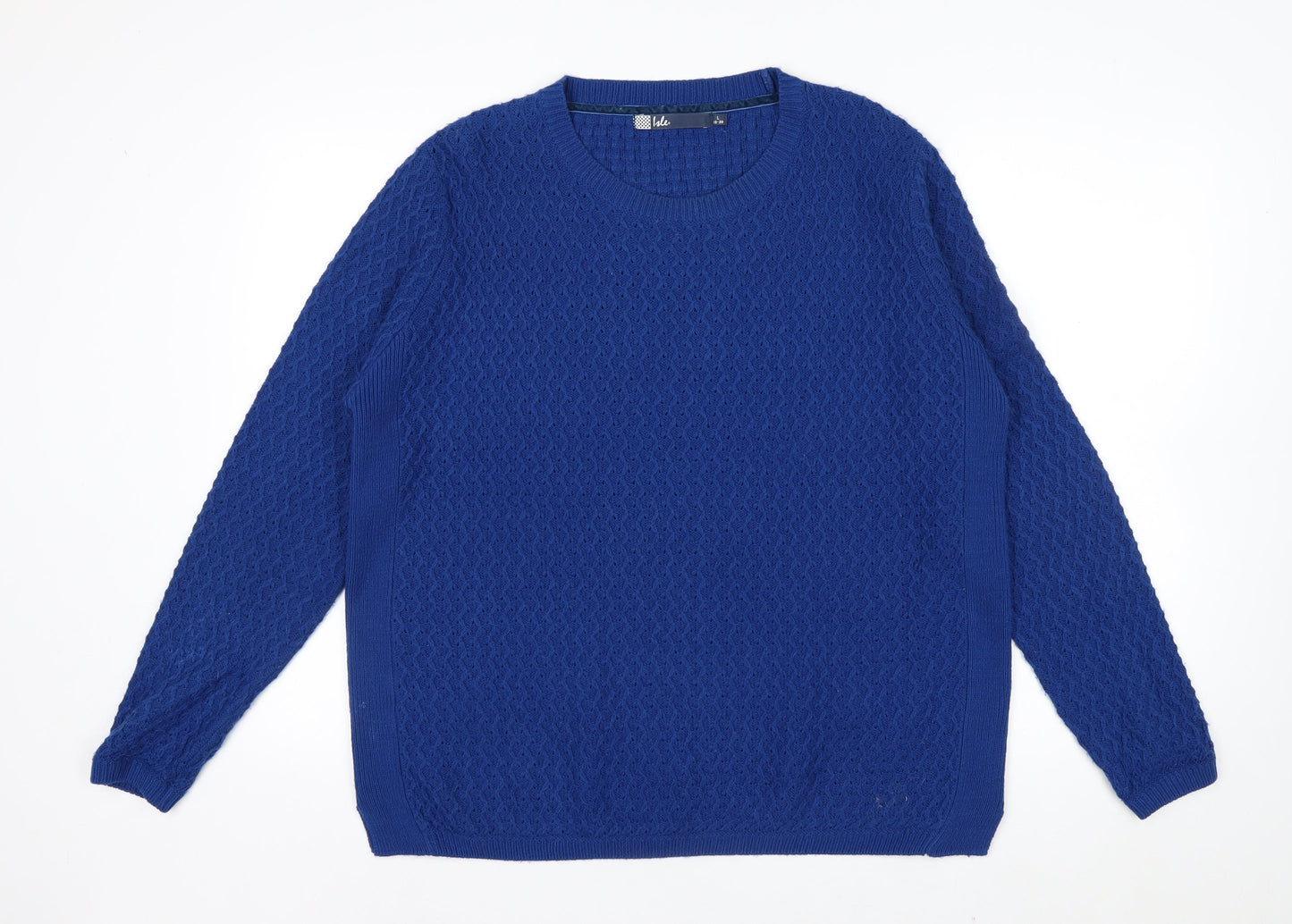 Isle Women Blue Acrylic Cable-Knit Jumper Size 18-20
