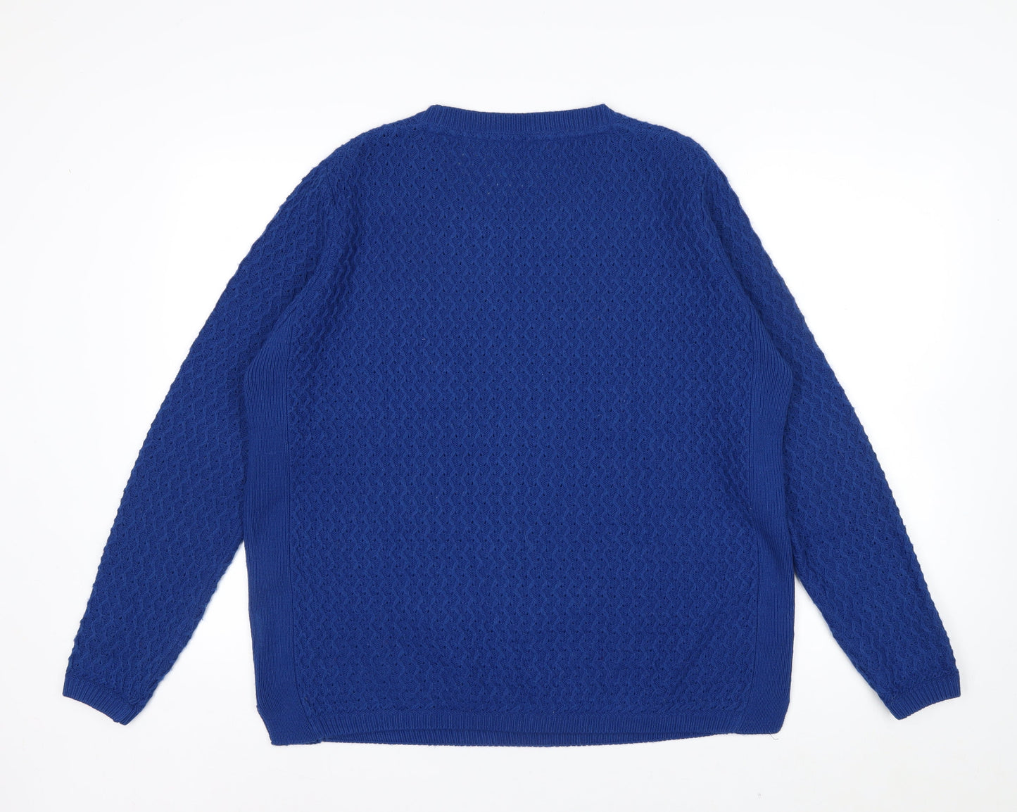 Isle Women Blue Acrylic Cable-Knit Jumper Size 18-20