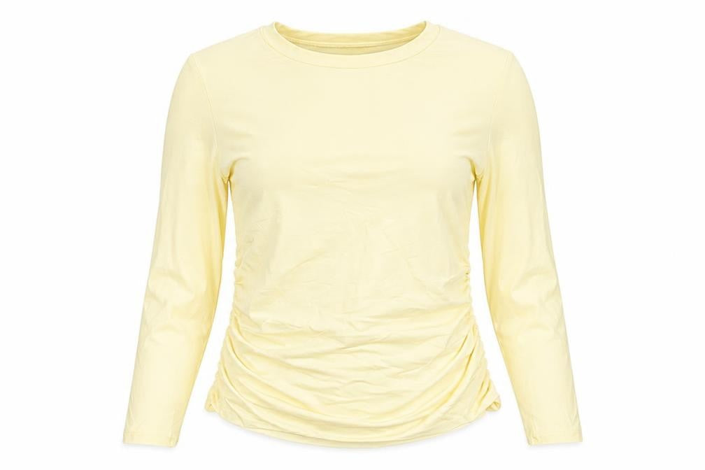 Nobody's Child Women's Yellow Long Sleeve Viscose T-Shirt Size 16