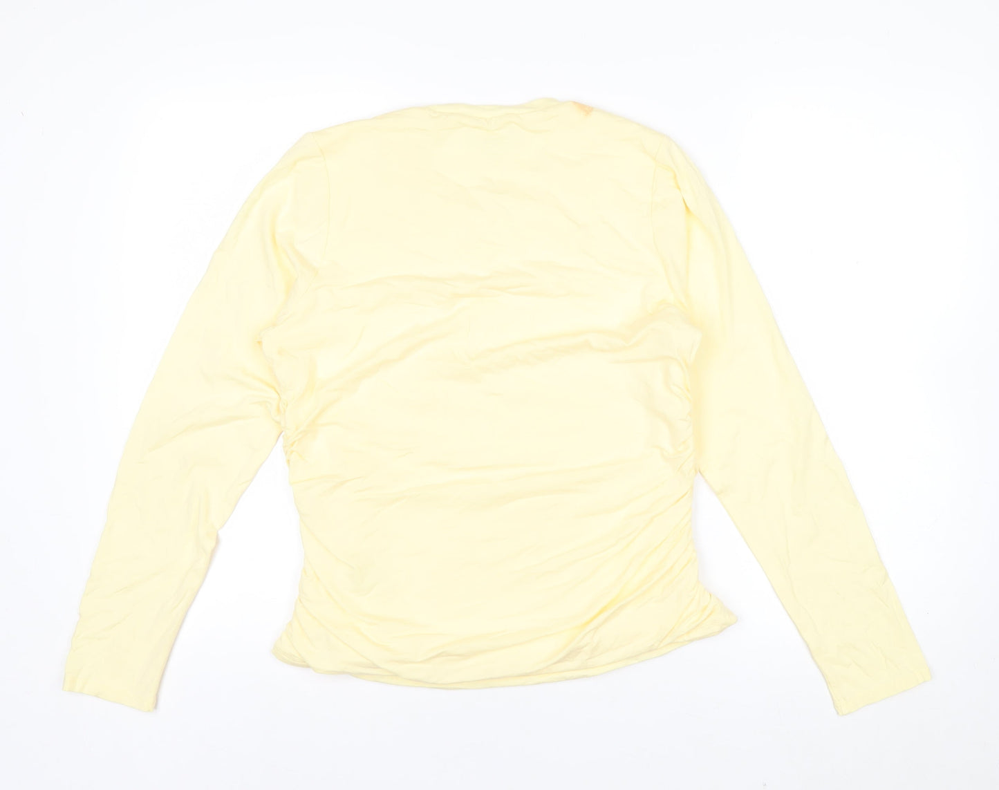 Nobody's Child Women's Yellow Long Sleeve Viscose T-Shirt Size 16