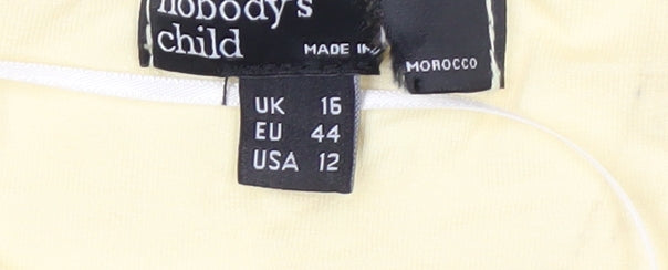 Nobody's Child Women's Yellow Long Sleeve Viscose T-Shirt Size 16