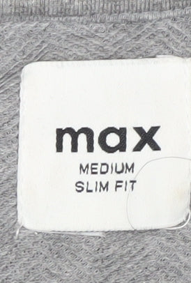 Max Mens Grey Slim Fit Crew Neck Short Sleeve T-Shirt M