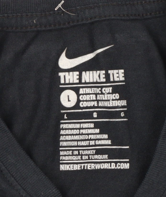 Nike Men's Black Long Sleeve Athletic Fit Graphic Tee L