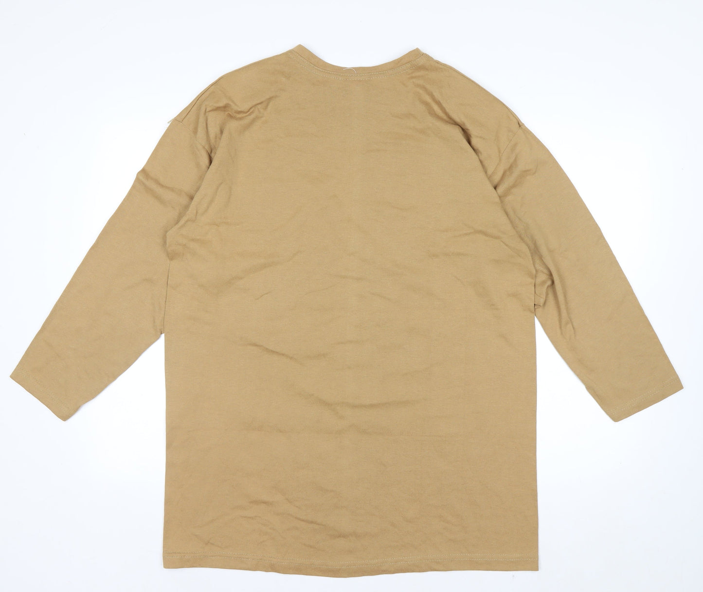 Jouly Women Brown Animal Print Long Sleeve Vintage T-Shirt One Size
