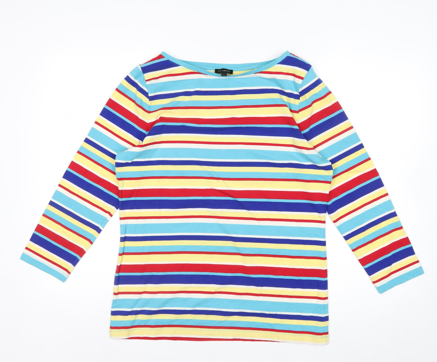 Talbots Women’s Multicoloured Striped Long Sleeve Boat Neck Jersey Top Size M