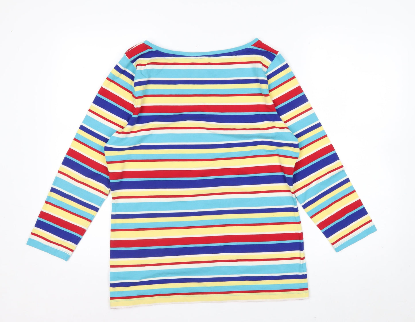 Talbots Women’s Multicoloured Striped Long Sleeve Boat Neck Jersey Top Size M