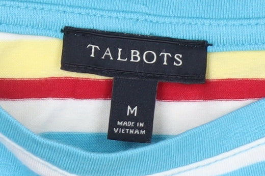 Talbots Women’s Multicoloured Striped Long Sleeve Boat Neck Jersey Top Size M