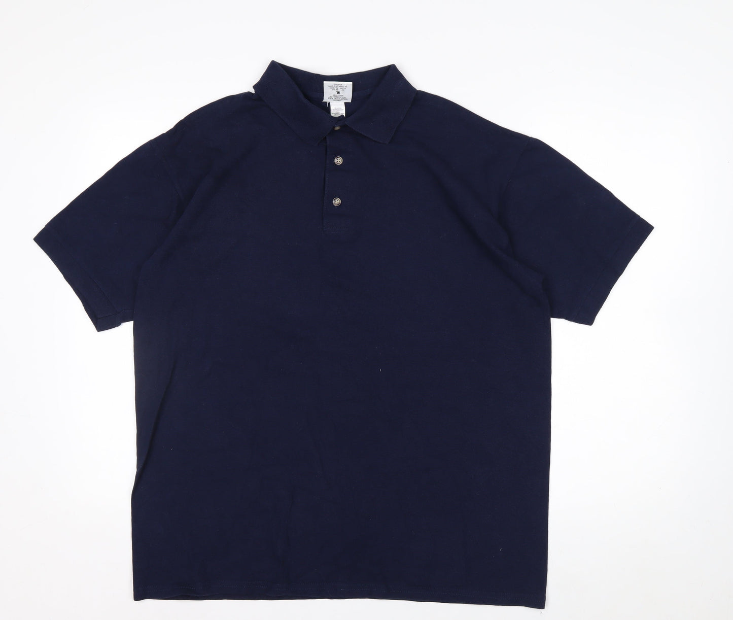 Anvil Men's Blue Short Sleeve Cotton Polo Shirt Size L