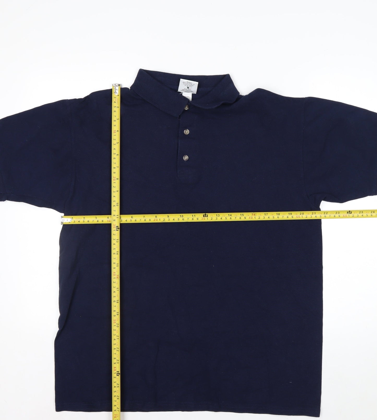 Anvil Men's Blue Short Sleeve Cotton Polo Shirt Size L