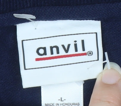 Anvil Men's Blue Short Sleeve Cotton Polo Shirt Size L