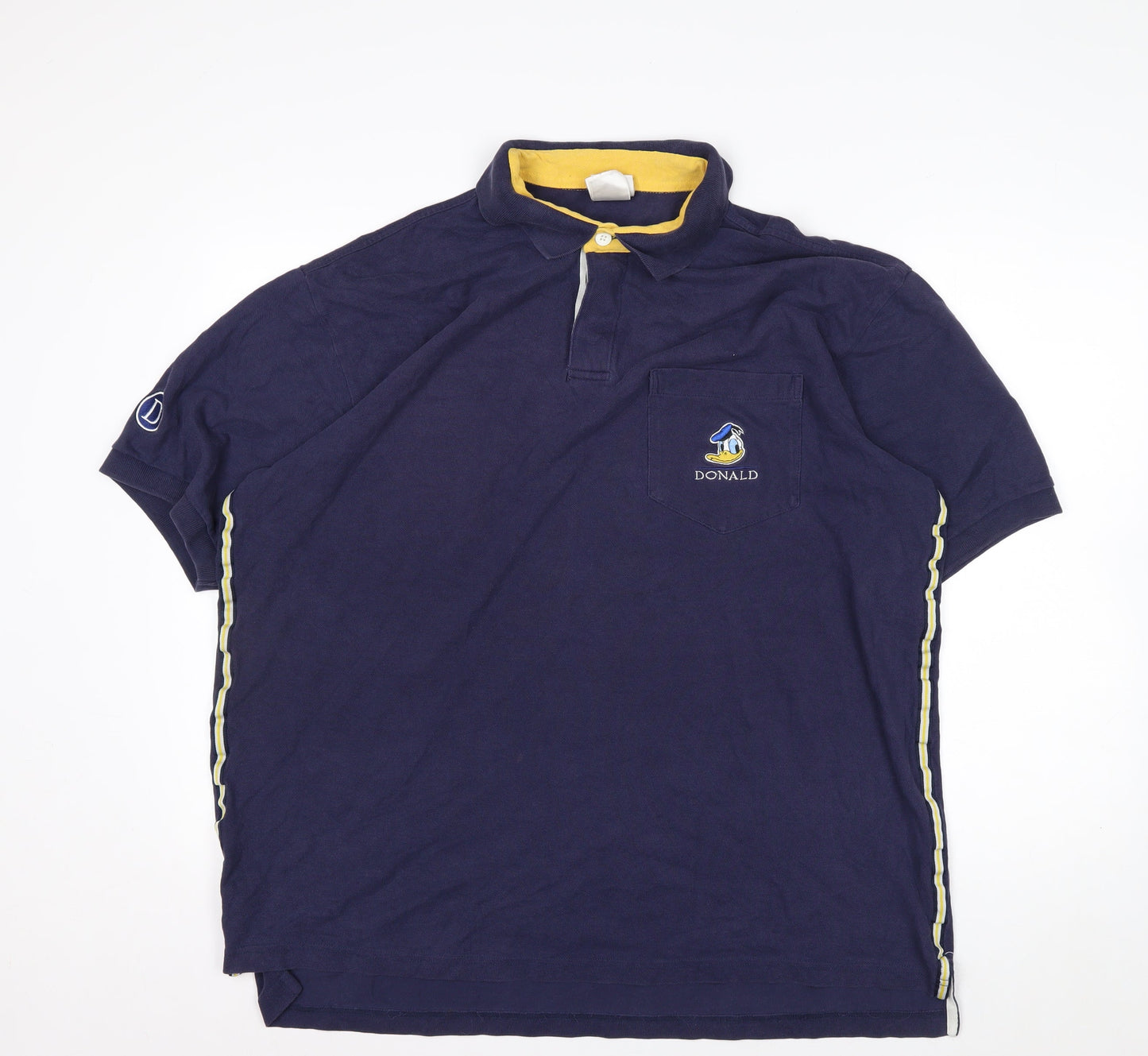 Disney Store Men’s Blue Donald Duck Polo Shirt XL Cotton