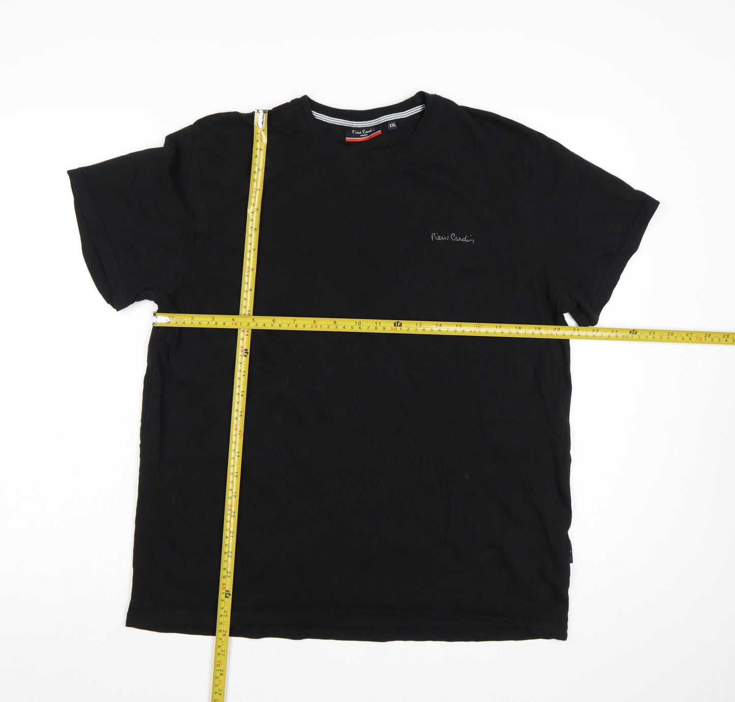 Pierre Cardin Men's Black Crew Neck Cotton T-Shirt XXL